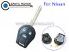 Nissan Micra X-Trail Terrano Tiida Remote Key Shell 3 Button