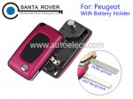 Peugeot 307 407 408 Folding Remote Key 2 Button Red(With Battery Holder)
