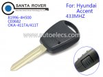 Hyundai Accent Remote Key 1 Side Button 433mhz