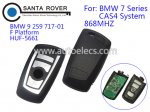 BMW CAS4 System F Platform 7 Series Smart Remote Key Card 4 buttons 868Mhz Silver Or Black