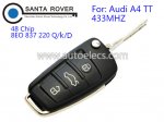 Audi A2 A4 TT Folding Remote Key 48 Chip 433mhz 8EO 837 220