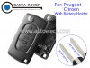 Peugeot 307 408 407 Citroen C5 Flip Remote Key Case 3B with Light (Battery Holder)