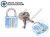 5Pins T Type Lock Transparent Pick Cutaway Visable Inside View Padlock Lock for Locksmith Practice Training Blue
