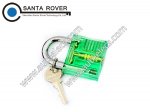 7Pins Colorful Transparent Visible Cutaway Padlock Lock Pick For Locksmith Practice Training Green
