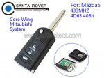 Mazda 5 M5 Core Wing Mitsubishi System 433mhz 3B Flip Remote Key