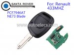 Renault Kangoo Master Clio Remote Key 1 Button PCF7946AT NE73 Blade 433Mhz