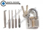 Transparent PadLock Practice Locksmith Tools White With 5pcs Lock Pick Set