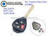 Toyota Hilux Yaris 4 Button Remote Key 433Mhz 4D67 Chip Toy43 Blade