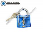 7Pins Colorful Transparent Visible Cutaway Padlock Lock Pick For Locksmith Practice Training Dark Blue