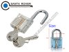 5Pins T Type Lock Colorful Transparent Visible Cutaway Padlock Lock Pick For Locksmith Practice Training White