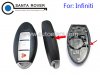 Infiniti FX35 FX50 EX35 Smart Remote Key Shell Case 2+1 Button With Slot