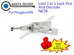 NE78 Lishi 2 in 1 Lock Pick and Decoder For Peugeot406