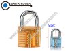 5Pins Colorful Transparent Visible Cutaway Padlock Lock Pick For Locksmith Practice Training Orange