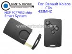 Renault Koleos Clio 4 button Smart Key Card PCF7952 Laser Blade 433Mhz