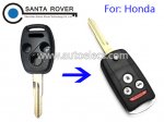 Honda Odyssey Modified Flip Remote Key Case 3+1 Button HON58R Blade