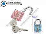 5Pins Colorful Transparent Visible Cutaway Padlock Lock Pick For Locksmith Practice Training Pink