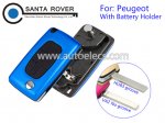 Peugeot 307 407 408 Folding Remote Key 3 Button Dark Blue(With Battery Holder)