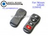 2002 - 2010 Nissan Infiniti 4 Button Keyless Entry Remote 315Mhz- KBRASTU15