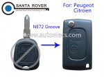 Peugeot 206 207 Citroen C2 C3 Modified Folding Flip Remote Key Case 2 Button NE72 Blade