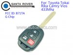 Toyota TOKAI RIKA Camry Vios Keyless Entry Remote Key 4 Button G Chip 433Mhz