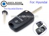Hyundai Elantra Folding Remote Key Case Shell 3 Button