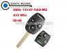 Honda New Accord 3 Button Remote Key (Euro) VDO 72147-TAO-W2