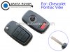 Chevrolet Pontiac Vibe Flip Remote Key Shell Case 3+1 Button