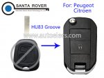 Peugeot 307 Citroen C5 Modified Flip Folding Remote Key Cover 2 Button HU83 Blade