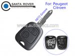 Peugeot 206 207 Citroen C2 C3 Remote Key Case 2 Button NE72 blade