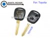 Toyota Corolla Camry Prado RAV4 Remote Key Case Shell Black 2 Button Toy41r Blade With Logo