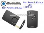 Renault Koleos Clio 4 button Smart Key Card PCF7953 Laser Blade 433Mhz