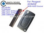 Peugeot 307 207 308 2 Button Flip Remote HU83 Groove Blade