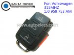 Volkswagen VW Remote Key Square Head 4 Button (315mhz,1J0 959 753 AM)