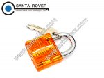 7Pins Colorful Transparent Visible Cutaway Padlock Lock Pick For Locksmith Practice Training Orange.