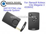 Renault Koleos Clio Megane 3 Remote Key Card PCF7941 Laser Blade 433Mhz