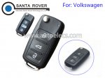 New Volkswagen VW 3 Button Flip Remote Key Case