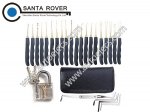 24PCS Quick Lock Pick Set With Transparent PadLock Training Locksmith Tools White