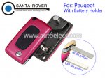 Peugeot 307 407 408 Folding Remote Key 3 Button Red(With Battery Holder)