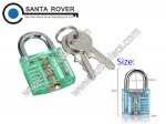 5Pins Colorful Transparent Visible Cutaway Padlock Lock Pick For Locksmith Practice Training Green