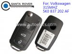 Volkswagen VW 3button remote flip Key (315Mhz,5K0 837 202 AF)