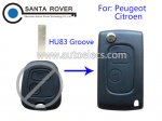 Peugeot 307 Citroen C5 Modified Folding Flip Remote Key Case 2 Button HU83 Blade