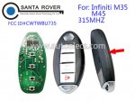 2007 - 2010 Infiniti M35 M45 Remote Key 315Mhz 4B Trunk CWTWBU735 with Emergency Key