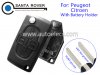 Peugeot 1007 Citroen C8 Flip Remote Key Case 4B With Battery Holder