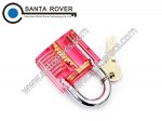 7Pins Colorful Transparent Visible Cutaway Padlock Lock Pick For Locksmith Practice Training Pink
