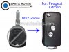 Peugeot 206 207 Citroen C2 C3 Modified Flip Remote Key Case 2 Button NE72 Blade