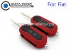 Fiat 500 Bravo Ducato Flip Remote Key Shell Cover 3 Button Red
