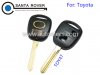 Toyota Corolla Camry Prado RAV4 Remote Key Case Shell Black 2 Button Toy47 Blade With Logo