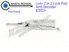 ICFO3 Lishi 2 in 1 Lock Pick and Decoder For Ford Flat Milling