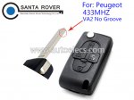 OEM Peugeot Citroen Folding Remote 4 Button VA2 No Groove Blade