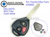 Toyota Hilux Yaris 3 Button Remote Key 433Mhz 4D67 Chip Toy43 Blade